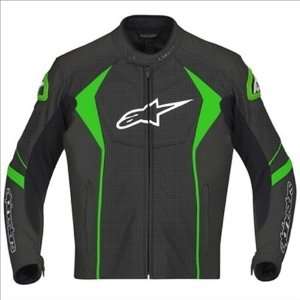 com Alpinestars GP R Perforated Leather Jacket, Black/Green, Apparel 