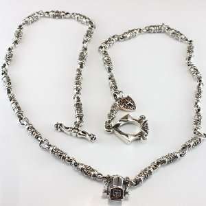   Golden And Royal Silver Combinational Link Chain With Garnet Jewelry
