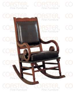 Oak/Bycast Leather Rocking Chair   FREE S/H  