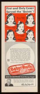1941 Dionne Quintuplets images Baby Ruth candy bar ad  