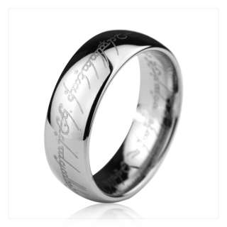 8MM Tungsten Lord Of The Rings Silver Wedding Band Sz 7  