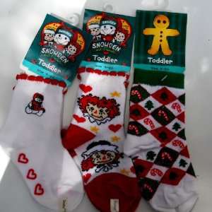  Three Pairs Toddler Christmas Socks Size 4 5/.5 