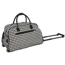   21 inch Houndstooth Carry on Rolling Duffel Bag  