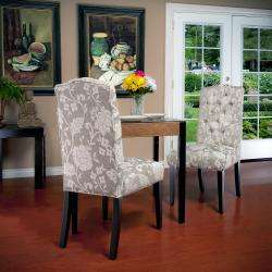 Crown Top Floral Tufted Dining Chairs (Set of 2)  Overstock