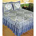 Morning Glory Cotton Hand pieced Embroidered Quilt Set 