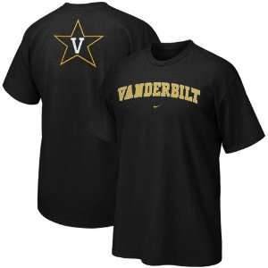  Nike Vanderbilt Commodores Black Arch Logo T shirt: Sports 