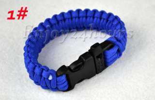 Paracord Cord Bracelets Whistle Camping Buckle Survival  