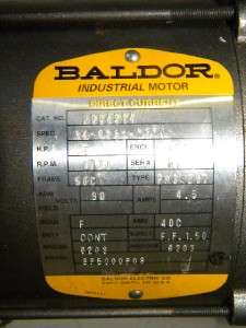 Baldor 1/2HP Motor W/Grove Gear BMQ1262 1 Speed Reducer  