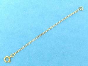14K Solid Gold Cable Chain Necklace EXTENDER   2.5 Length Yellow or 