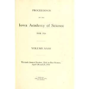   Of The Iowa Academy Of Science Iowa Academy Of Science Books