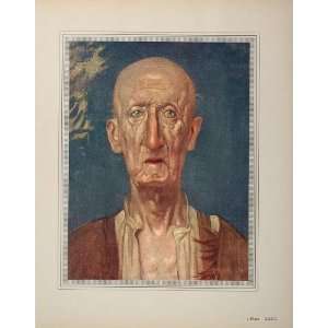  1950 Modern Art Painting Print Frank Brangwyn Old Man 