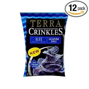 Terra Chips Blue Jalapeno Chili Crinkle Chips, 6 Ounce (Pack of 12)