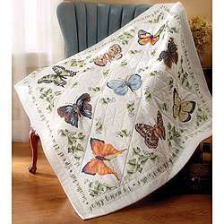 Butterfly Collection Stamped Lap Quilt Top  Overstock