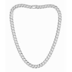 14k White Gold Overlay Cubic Zirconia Cuban Chain  Overstock