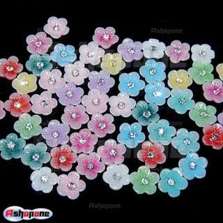 20x Acrylic Flower Clear Rhinestones For 3D Nail Art Tips Decorations 
