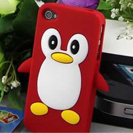   Penguin Silicone Gel Soft Case Cover Skin For Apple iPhone 4 4G 4S S