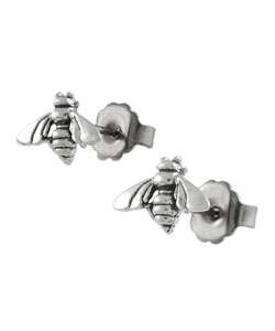 Sterling Silver Honey Bee Stud Earrings  