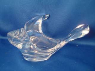Bird in Flight Dove Crystal Glass Bowl Dish Figurine  