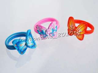   Jewerly 100pcs Colorful Butterfly polymer clay Children Ring  
