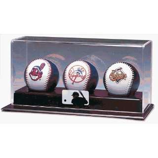  Deluxe Three Baseball Display Case: Sports & Outdoors