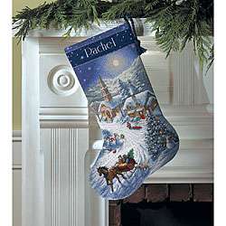 Sleigh Ride At Dusk Stocking Counted Cross Kit  