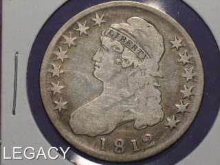 1812 SILVER CAPPED BUST HALF DOLLAR (PN+  