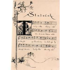  Vintage Czech Post Card: STARECEK (SONG), Josef Manes 