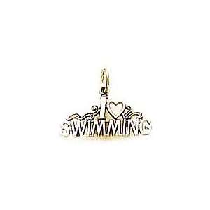   White Gold Polished I Love Swimming Charm [Jewelry]: Home & Kitchen
