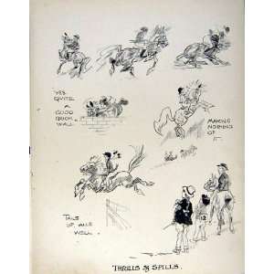   C1935 Frank Hart Sketch Horses Jumping Sport Hunting