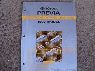 1997 Toyota Previa Electrical Service Wiring Diagrams Manual  