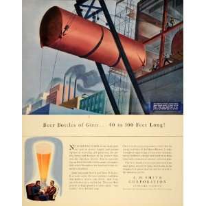 1938 Ad A.O. Smith Glass Lined Tanks Milwaukee Beer   Original Print 