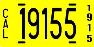 1915 State of California Replica metal License plate  
