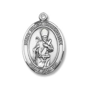  St. Simon Medium Sterling Silver Medal Jewelry