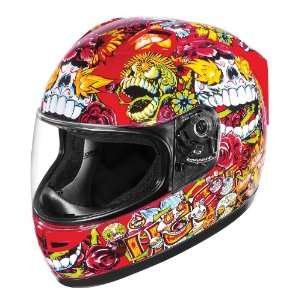 Icon Alliance SSR Dia De Los Muertos Helmet , Size: XS, Color: Red 