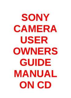 Sony NEX 3 CAMERA USER / OWNERS GUIDE / MANUAL ON CD  