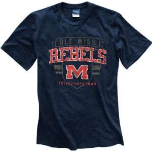 Mississippi Rebels Navy Router Heathered Tee  Sports 