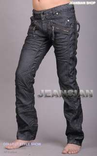 SWM Mens Trend Designer Jeans Pant Denim Black Sailor  