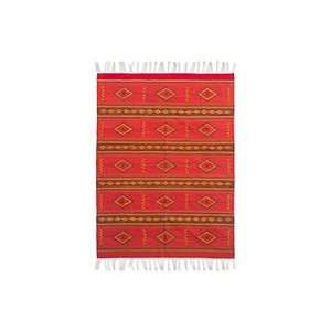  NOVICA Zapotec wool rug, Eyes of God (6.5x10)