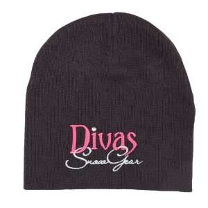  Divas SnowGear Knit Beanie with Visor (Black) Automotive