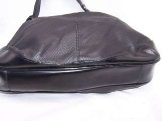 ISAAC MIZRAHILIVE Snake Embossed Hobo Bag PURSE BLACK $255 A201054 