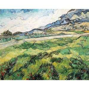   Green Wheat Field: Vincent van Gogh Hand Painted Art: Home & Kitchen