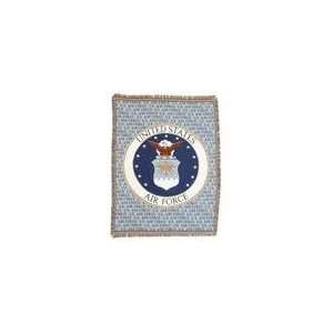  United States Air Force Crest Afghan Throw Tapestry   50 x 