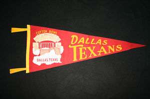 RARE Vintage 1960/62 Dallas Texans Football Pennant  
