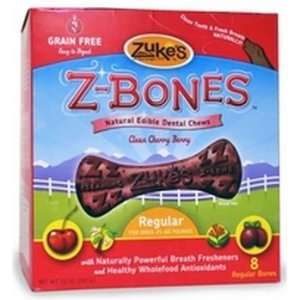 NEW Zukes Z Bones Edible Dental Chews Regular Clean Cherry Berry   8 