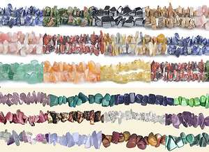 Gemstone Tumble Chip Beads   Variety of stones   50 beads   Class 