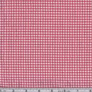 54 Wide Stretch Cotton Seersucker Gingham Berry Fabric 