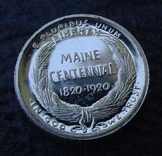 Franklin Mint Miniature Sterling Silver Proof 1920 Maine Centennial 