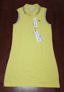 AUTH $175 Lacoste Jeffrey Limited Edition Yellow Stretch Pique Dress 