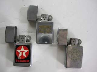 9pc Lot Vintage Zippo Slim Lighters   Advertising *No Reserve*  