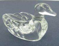 Vintage Clear Art Glass Duck Decoy Candy Dish Bowl  
